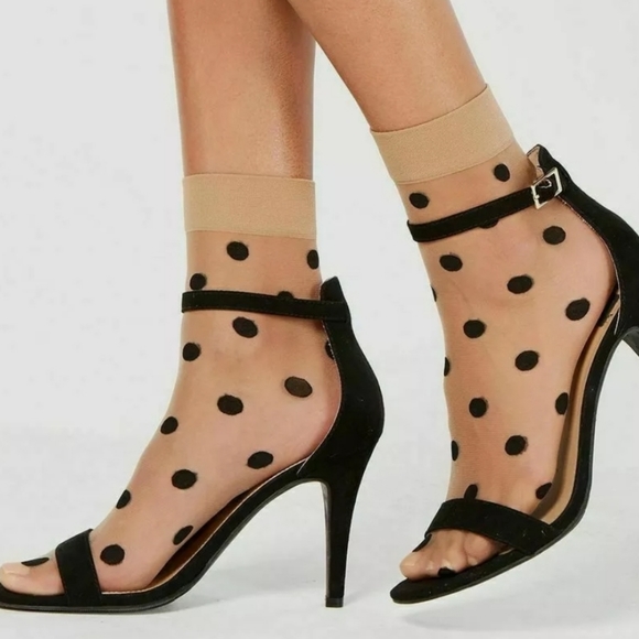 4 pairs Plaid Bow Polka dot Sheer INC International Concepts sock bundle - Picture 6 of 9